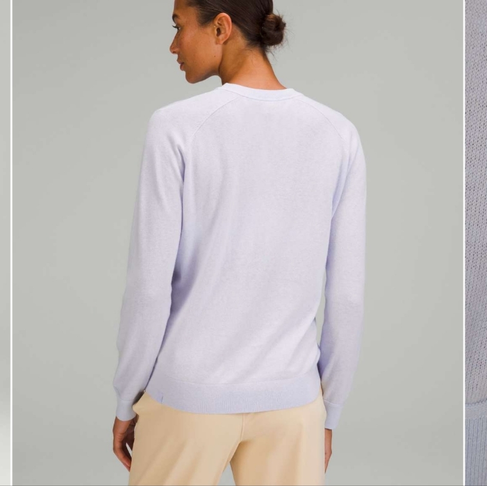 Lululemon silk blend crewneck sweater pastel blue size 8 - Picture 2 of 7